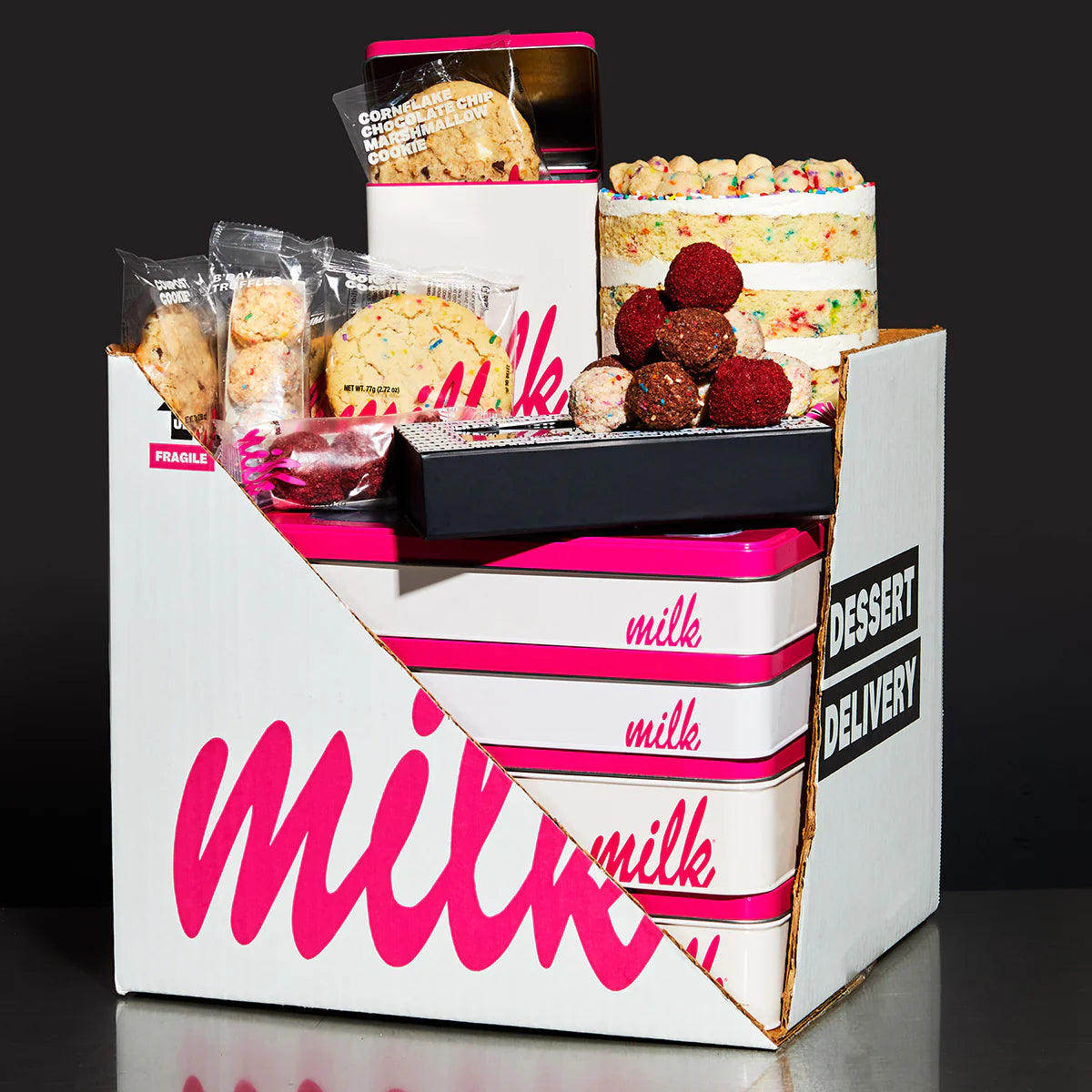 Milk Bar group gift boxes and treats